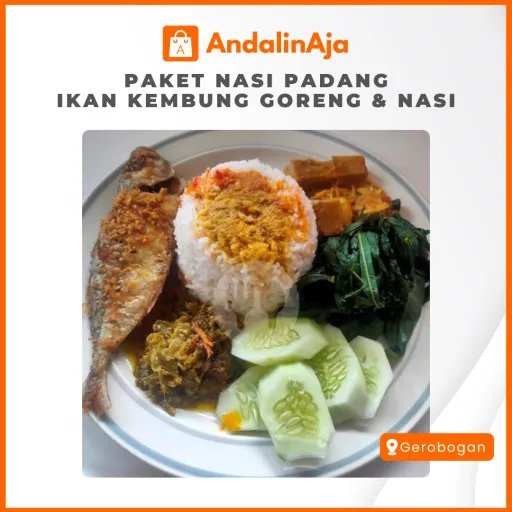 'Paket Nasi Padang Ikan Kembung Goreng & Nasi'
