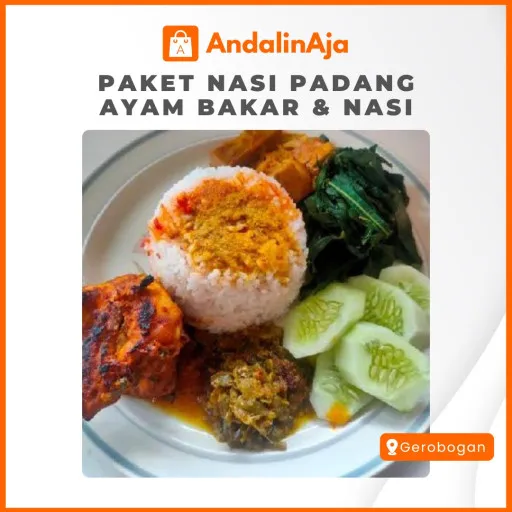 Paket Nasi Padang Ayam Bakar & Nasi