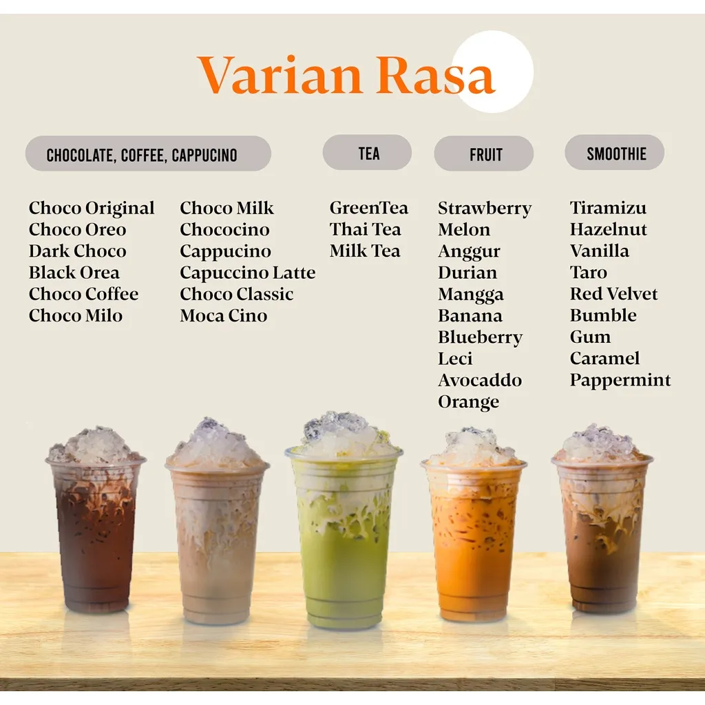 Es Cappucino Cincau Varian Rasa